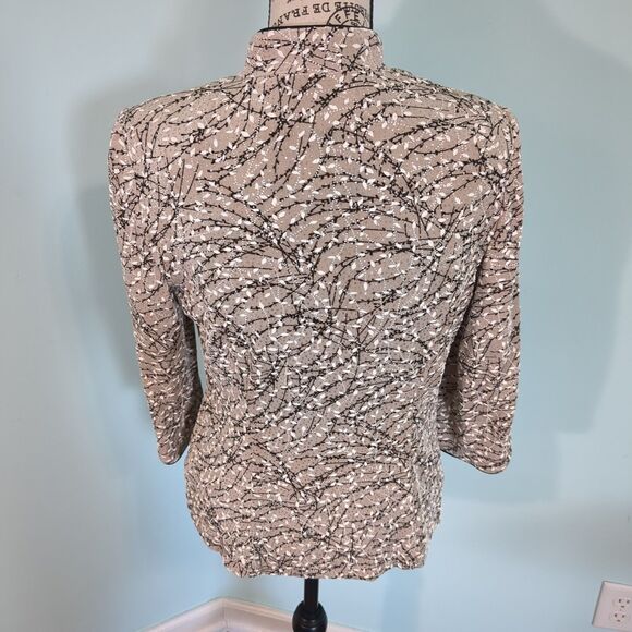 Alex Evenings Black and Tan Glitter Twinset small cardigan jacket set beaded cla - Picture 2 of 4